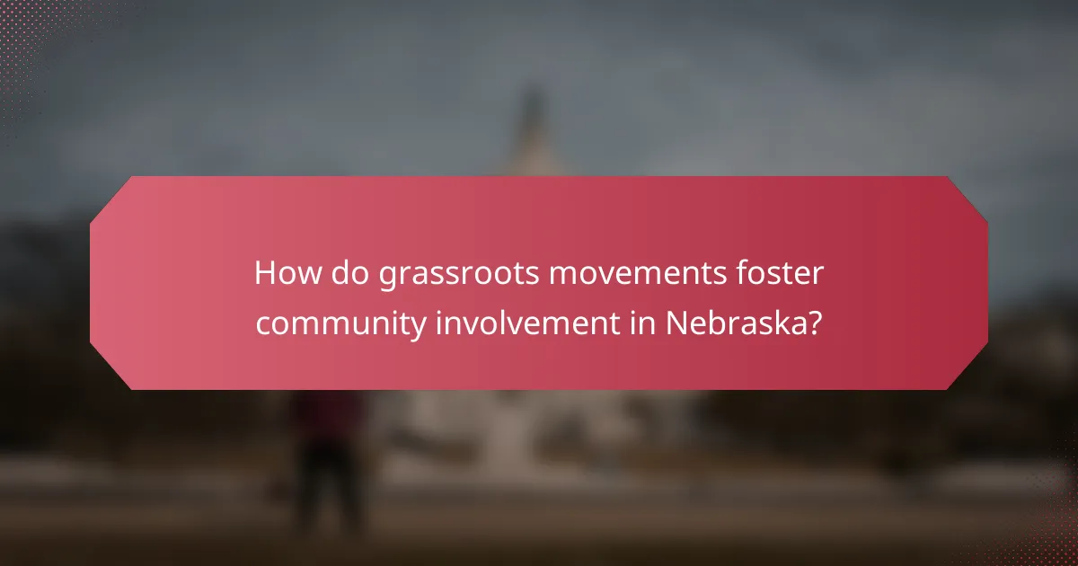 How do grassroots movements foster community involvement in Nebraska?