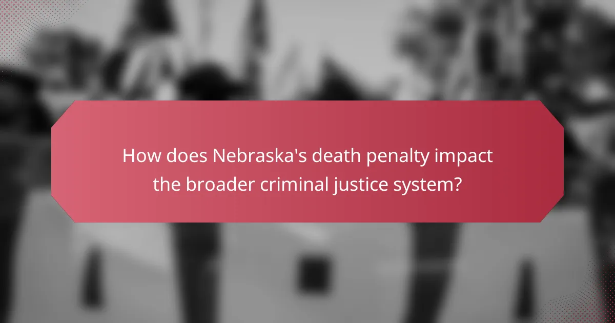 How does Nebraska's death penalty impact the broader criminal justice system?