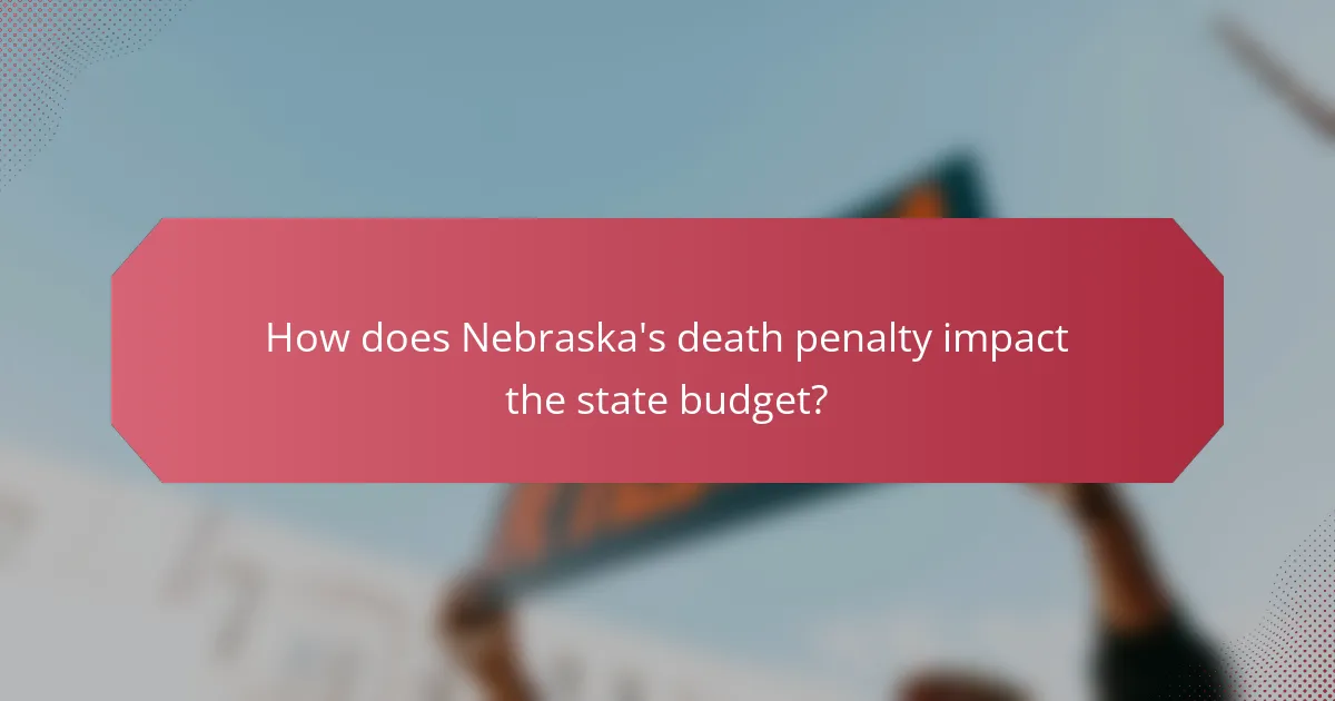 How does Nebraska's death penalty impact the state budget?