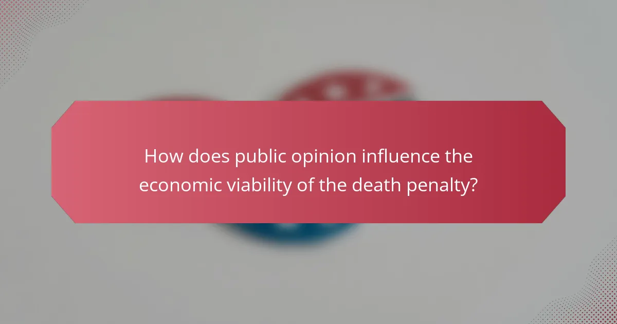 How does public opinion influence the economic viability of the death penalty?