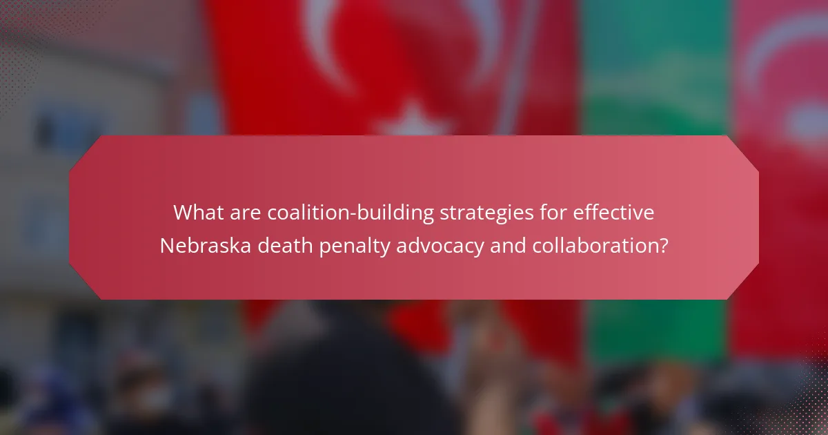 What are coalition-building strategies for effective Nebraska death penalty advocacy and collaboration?