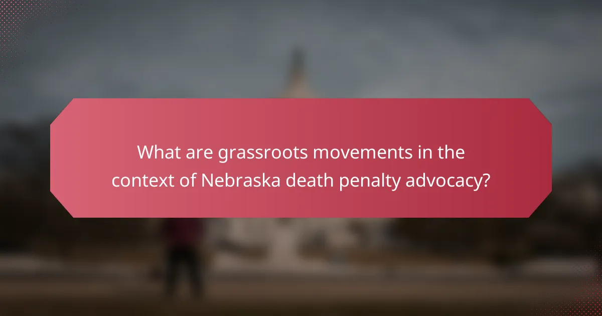 What are grassroots movements in the context of Nebraska death penalty advocacy?