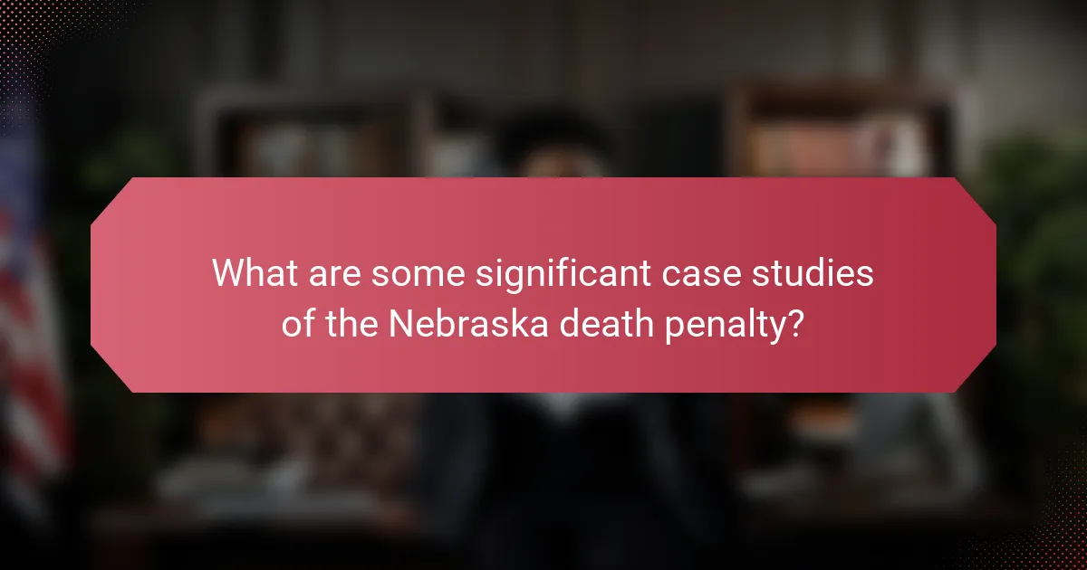 What are some significant case studies of the Nebraska death penalty?