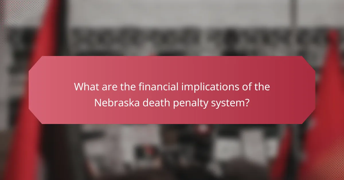 What are the financial implications of the Nebraska death penalty system?