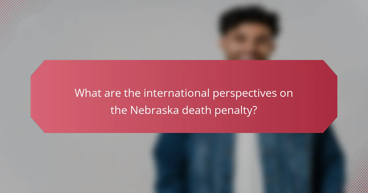 What are the international perspectives on the Nebraska death penalty?