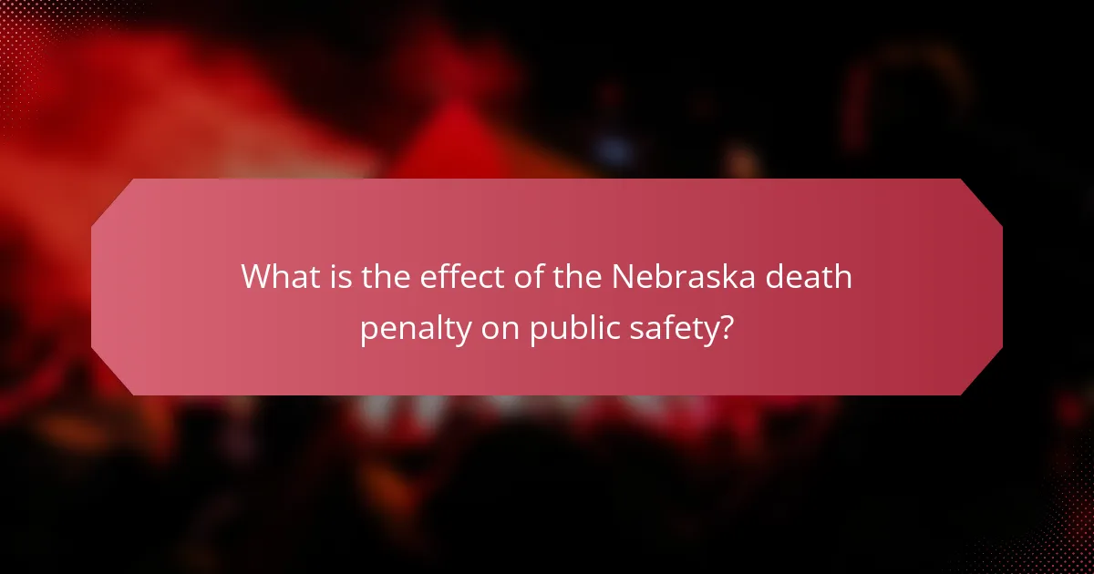What is the effect of the Nebraska death penalty on public safety?