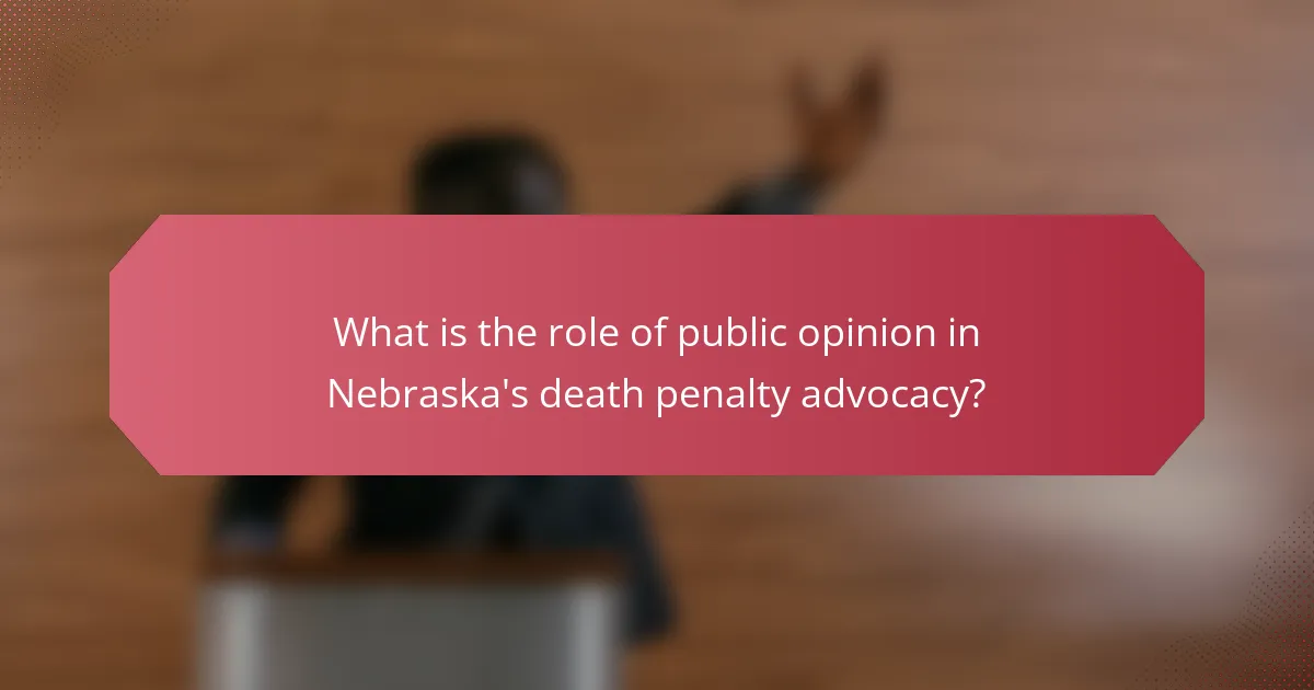 What is the role of public opinion in Nebraska's death penalty advocacy?