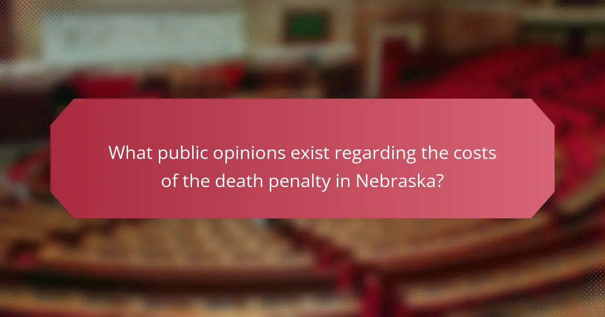 What public opinions exist regarding the costs of the death penalty in Nebraska?