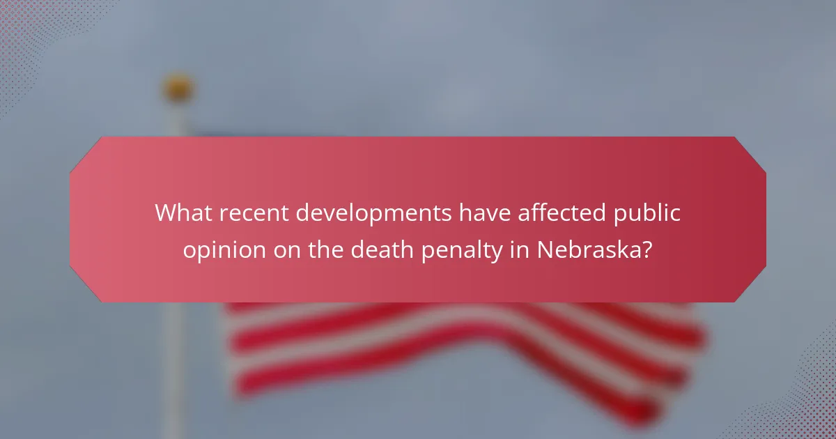 What recent developments have affected public opinion on the death penalty in Nebraska?