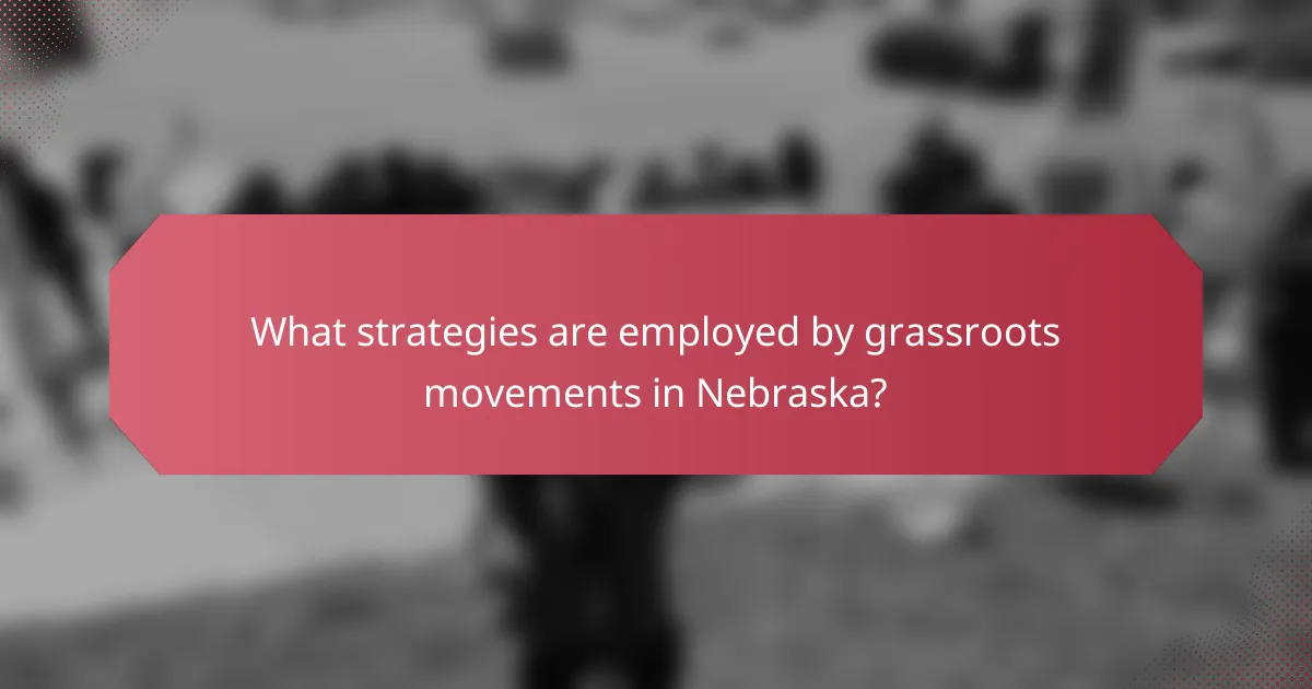 What strategies are employed by grassroots movements in Nebraska?